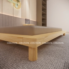 Giường gỗ  M22A - Giường bệt chân tròn