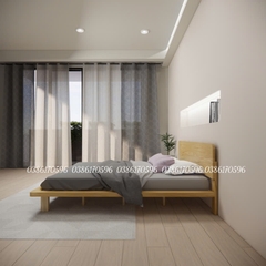 Giường gỗ thông bo viền khung mặt (Mã M27)