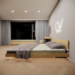 Giường M34 Giường bay gắn led kết hợp tựa đầu giường