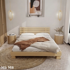 Giường gỗ thông M8 Giường chân hộp kết hợp tựa đầu giường