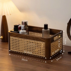 Giỏ Đựng Đồ Bằng Gỗ Đan Mây Thủ Công Thoáng Khí