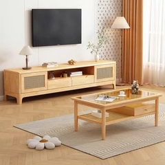Kệ Để Tivi Gỗ Tự Nhiên Đan Mây