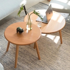 Bàn Trà Tròn Gỗ Thông Tự Nhiên Sang Trọng 