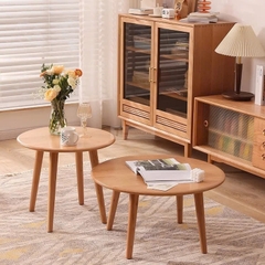 Bàn Trà Tròn Gỗ Thông Tự Nhiên Sang Trọng 