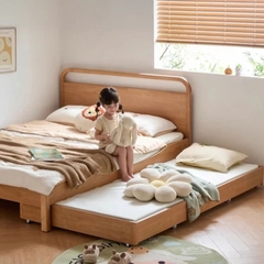 Giường Ngủ Gỗ Tự Nhiên Kéo Đôi Cho Bé