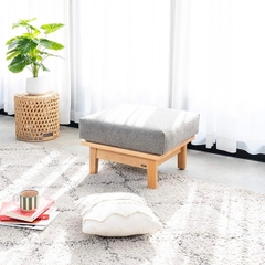 Ghế Đôn Sofa Gỗ Cao Su Tự Nhiên
