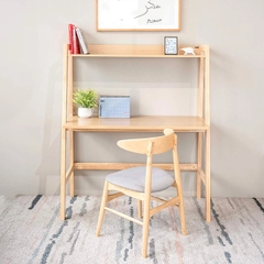 Bàn Làm Việc Gỗ Có Kệ Màu Tự Nhiên