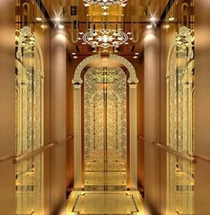 Thang Máy Khung Thép Vách Kính Inox Gương Trắng