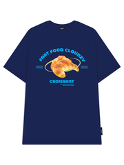 Áo thun CLOUDZY local brand in hình form rộng unisex cổ tròn nam nữ cotton 250 gsm CROISSANT