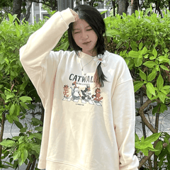 Áo sweater nam nữ unisex form rộng nỉ bông cao cấp 100% local brand nỉ dài tay CLOUDZY CATWALK
