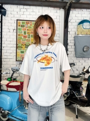 Áo thun CLOUDZY local brand in hình form rộng unisex cổ tròn nam nữ cotton 250 gsm CROISSANT
