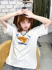 Áo thun CLOUDZY local brand in hình form rộng unisex cổ tròn nam nữ cotton 250 gsm CROISSANT