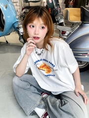 Áo thun CLOUDZY local brand in hình form rộng unisex cổ tròn nam nữ cotton 250 gsm CROISSANT