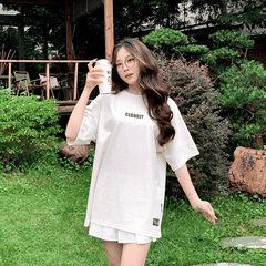 Áo thun nữ nam unisex tay lỡ phông local brand form rộng teen cổ tròn oversize CLOUDZY BASIC TEE 2