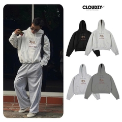 Áo khoác hoodie boxy nỉ nam local brand hoodie nữ unisex form rộng basic tay phồng CLOUDZY SYNC