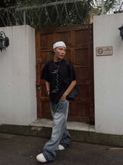 Áo thun boxy tee local brand Cloudzy unisex phông tay lỡ nữ cotton phối màu form rộng boxy DROP