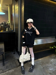 Áo thun boxy tee local brand Cloudzy unisex phông tay lỡ nữ cotton phối màu form rộng boxy YOU DO