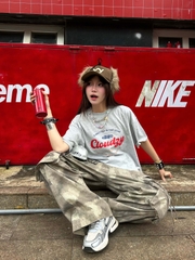 Áo thun boxy tee local brand Cloudzy unisex phông tay lỡ nữ cotton phối màu form rộng boxy DEVOTION