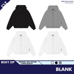 HOODIE BOXY ZIP TRƠN