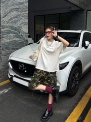 Áo thun boxy tee local brand Cloudzy unisex phông tay lỡ nữ cotton phối màu form rộng boxy SOMETHING