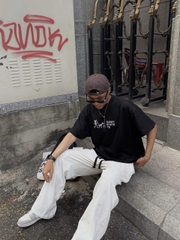 Áo thun boxy tee local brand Cloudzy unisex phông tay lỡ nữ cotton phối màu form rộng boxy BONE