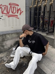 Áo thun boxy tee local brand Cloudzy unisex phông tay lỡ nữ cotton phối màu form rộng boxy BONE