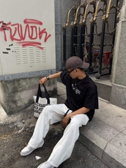 Áo thun boxy tee local brand Cloudzy unisex phông tay lỡ nữ cotton phối màu form rộng boxy BONE