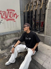 Áo thun boxy tee local brand Cloudzy unisex phông tay lỡ nữ cotton phối màu form rộng boxy BONE