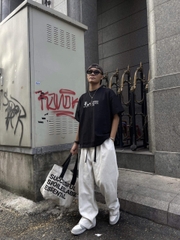 Áo thun boxy tee local brand Cloudzy unisex phông tay lỡ nữ cotton phối màu form rộng boxy BONE