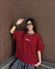 Áo thun boxy tết 2026 CLOUDZY form boxy unisex local brand in chữ 100% cotton 250GSM dày dặn áo phông tết màu đỏ SPIRIT