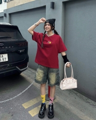 Áo thun oversize local brand nữ nam unisex form rộng phong cách 100% cotton 250gsm oversize Cloudzy NEWYEAR 26