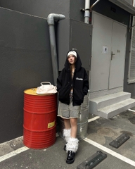 Áo khoác nỉ boxy khoá kéo zip CLOUDZY zip hoodie nỉ bông có mũ form rộng in logo chữ ký áo nỉ unisex nam nữ ZIP CORE