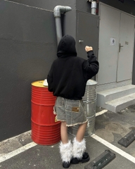 Áo khoác nỉ boxy khoá kéo zip CLOUDZY zip hoodie nỉ bông có mũ form rộng in logo chữ ký áo nỉ unisex nam nữ ZIP CORE