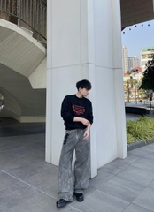 Áo sweater nỉ CLOUDZY sweatshirt form rộng unisex in chữ số studio chất nỉ cotton dài tay áo khoác nỉ CALENDAR