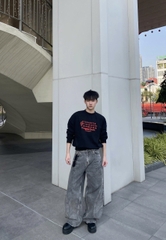 Áo sweater nỉ CLOUDZY sweatshirt form rộng unisex in chữ số studio chất nỉ cotton dài tay áo khoác nỉ CALENDAR