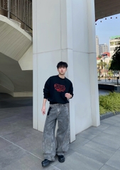 Áo sweater nỉ CLOUDZY sweatshirt form rộng unisex in chữ số studio chất nỉ cotton dài tay áo khoác nỉ CALENDAR