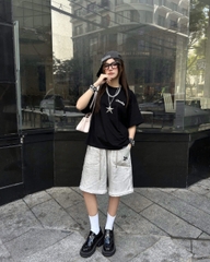 Áo thun boxy CLOUDZY phong cách streetwear in chữ ký 100% cotton 250GSM dày dặn áo phông boxy nam nữ BOX CORE