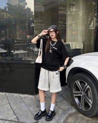 Áo thun boxy CLOUDZY phong cách streetwear in chữ ký 100% cotton 250GSM dày dặn áo phông boxy nam nữ BOX CORE