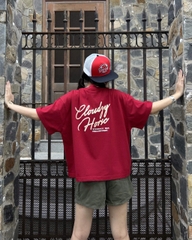 Áo thun boxy tết 2026 CLOUDZY form boxy unisex local brand in chữ 100% cotton 250GSM dày dặn áo phông tết màu đỏ DRAFT
