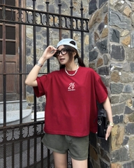 Áo thun boxy tết 2026 CLOUDZY form boxy unisex local brand in chữ 100% cotton 250GSM dày dặn áo phông tết màu đỏ DRAFT