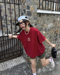 Áo thun boxy tết 2026 CLOUDZY form boxy unisex local brand in chữ 100% cotton 250GSM dày dặn áo phông tết màu đỏ DRAFT