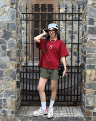 Áo thun boxy tết 2026 CLOUDZY form boxy unisex local brand in chữ 100% cotton 250GSM dày dặn áo phông tết màu đỏ DRAFT