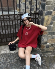 Áo thun boxy tết 2026 CLOUDZY form boxy unisex local brand in chữ 100% cotton 250GSM dày dặn áo phông tết màu đỏ DRAFT
