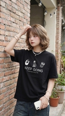 [NEW] Áo thun boxy CLOUDZY in Keep Going 100% cotton 250gsm dày dặn áo phông nam nữ unisex local brand streetwear KEEP