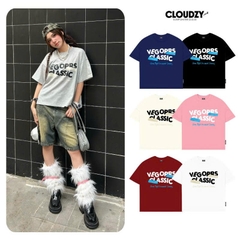 Áo thun tay lỡ boxy nam nữ form rộng in chữ block veqoprs classic 6 màu basic chất cotton 2 chiều CLOUDZY CLASSIC