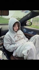 Áo nỉ hoodie có mũ form lửng tay bồng nam nữ chất liệu nỉ bông dày dặn ấm áp in chữ retro t86 MALIAN CLOUDZY localbrand