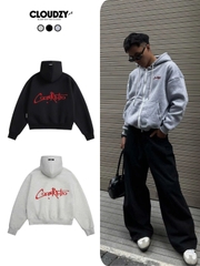 Áo hoodie zip boxy nam local brand Cloudzy hoodie nỉ bông nữ unisex form rộng basic mũ siêu to RETRO