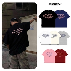 Áo thun boxy tee local brand Cloudzy unisex phông tay lỡ nữ cotton phối màu form rộng boxy SENSITIVE