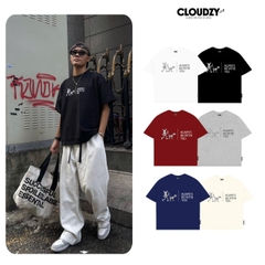 Áo thun boxy tee local brand Cloudzy unisex phông tay lỡ nữ cotton phối màu form rộng boxy BONE