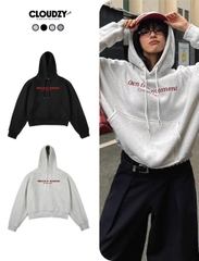 Áo khoác hoodie boxy nỉ nam local brand hoodie nữ unisex form rộng basic tay phồng CLOUDZY MOMENT